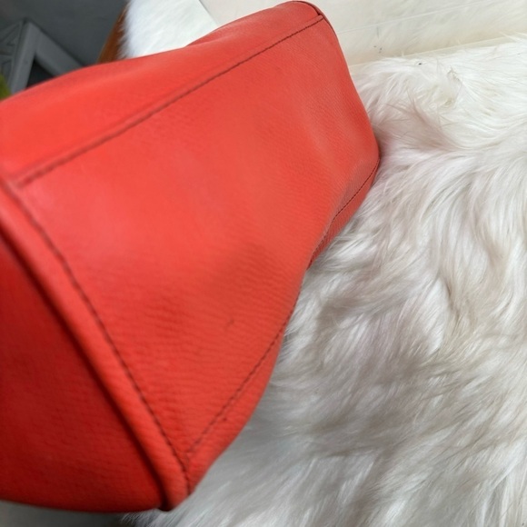 COACH ORANGE LEATHER SATCHEL BAG - Picture 8 of 14